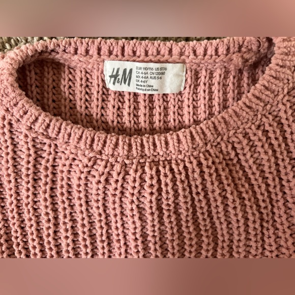 H&M Pink Sweater Little Girls 5t/6 - Picture 2 of 4